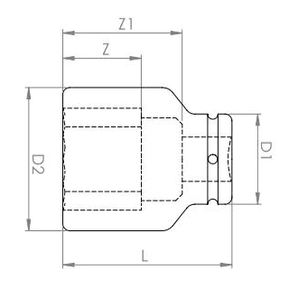 Impact Sockets 3/4" Standard Series Metric